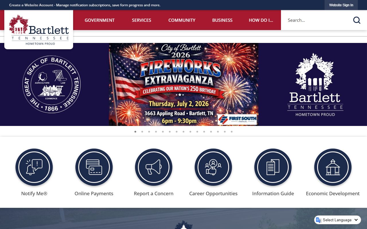 Bartlett Marriage Records page at the City of Bartlett website