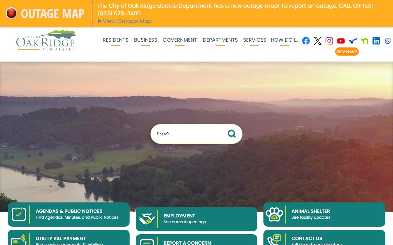 Oak Ridge Marriage Records page for the City of Oak Ridge