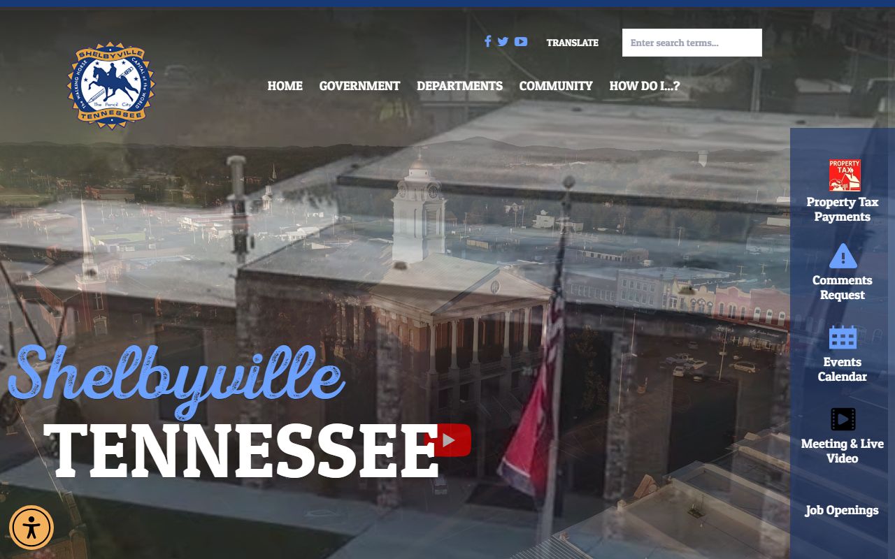 Shelbyville Marriage Records page for the City of Shelbyville