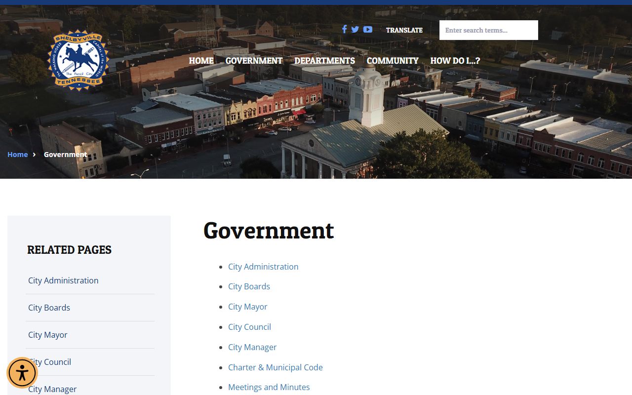 Shelbyville Marriage Records resource at the City of Shelbyville